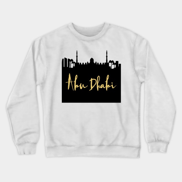 ABU DHABI UAE DESIGNER SILHOUETTE SKYLINE ART Crewneck Sweatshirt by deificusArt